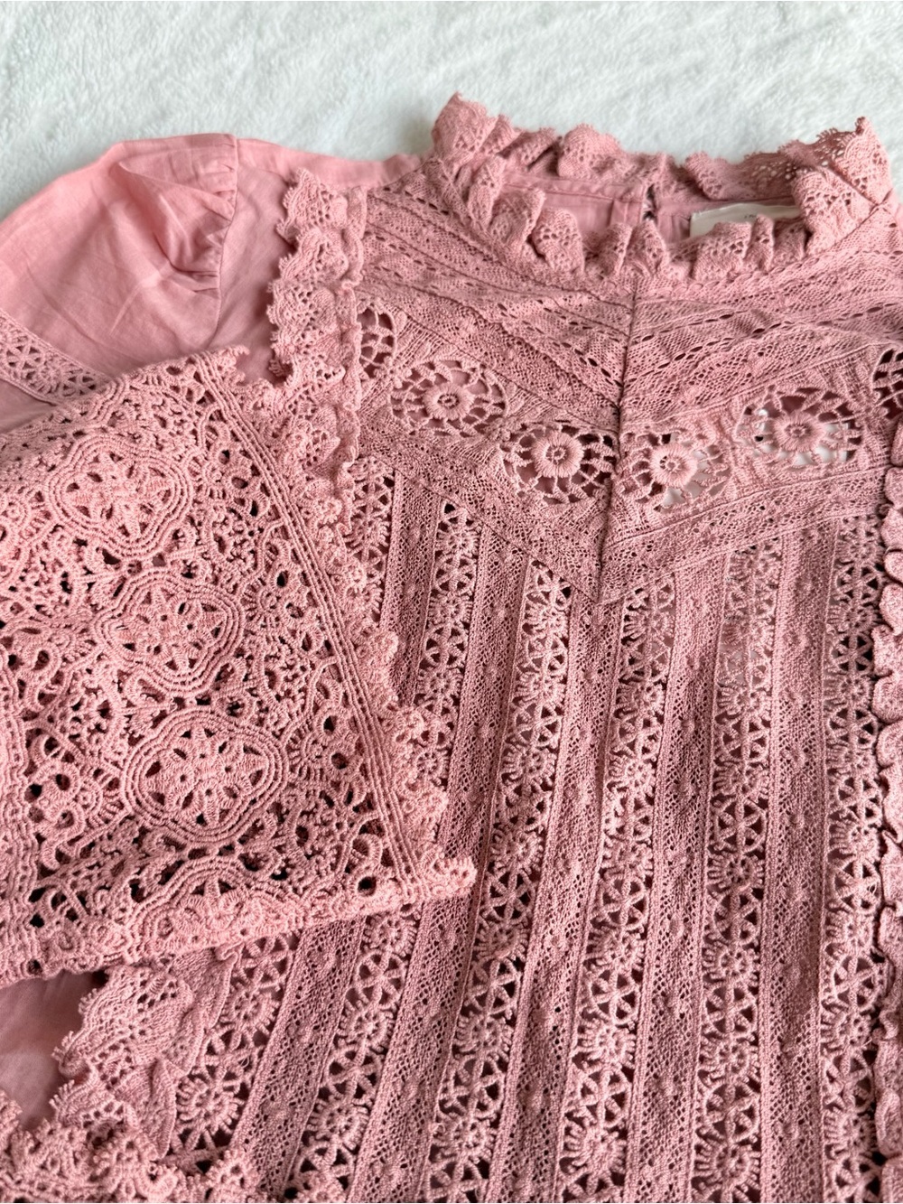 Sezane NWT Tomoe Rose Embroidered High Neck Long Sleeve Blouse FR 38 US S (6) - Picture 7 of 12